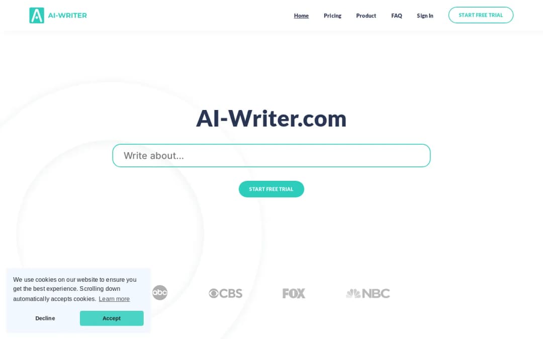 Visual representation of AI-Writer.com™ - The only AI Text Generator built to be trusted.