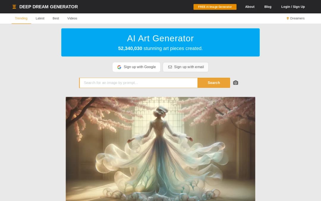 Visual representation of AI Image Generator: AI Picture & Video Maker to Create AI Art Photos Animation | Deep Dream Generator DDG