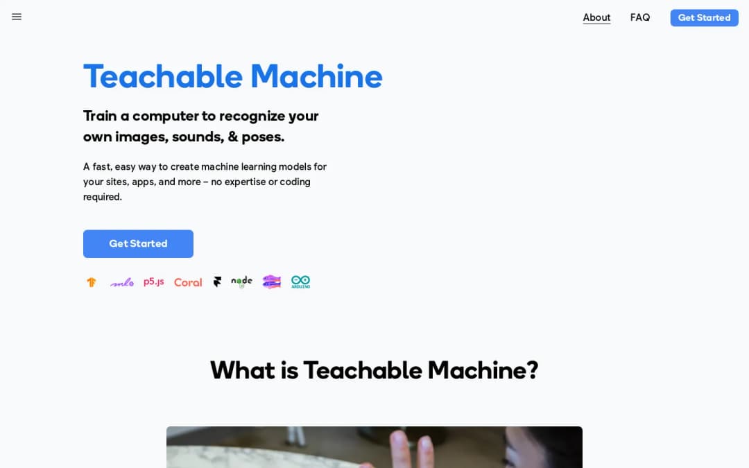 Visual representation of Teachable Machine