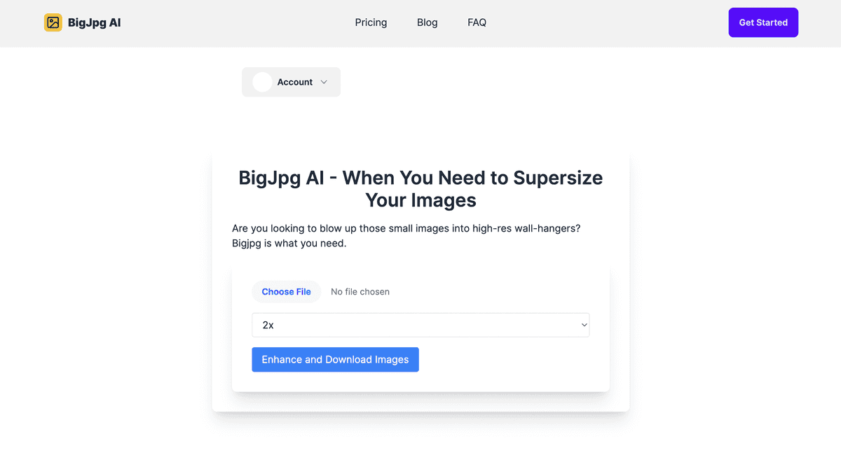 BigJPG AI is a free online tool that can quickly and effectively enlarge images by 8 times without losing quality. Utilizing advanced artificial intelligence algorithms, BigJPG AI preserves the details and textures of the original image.